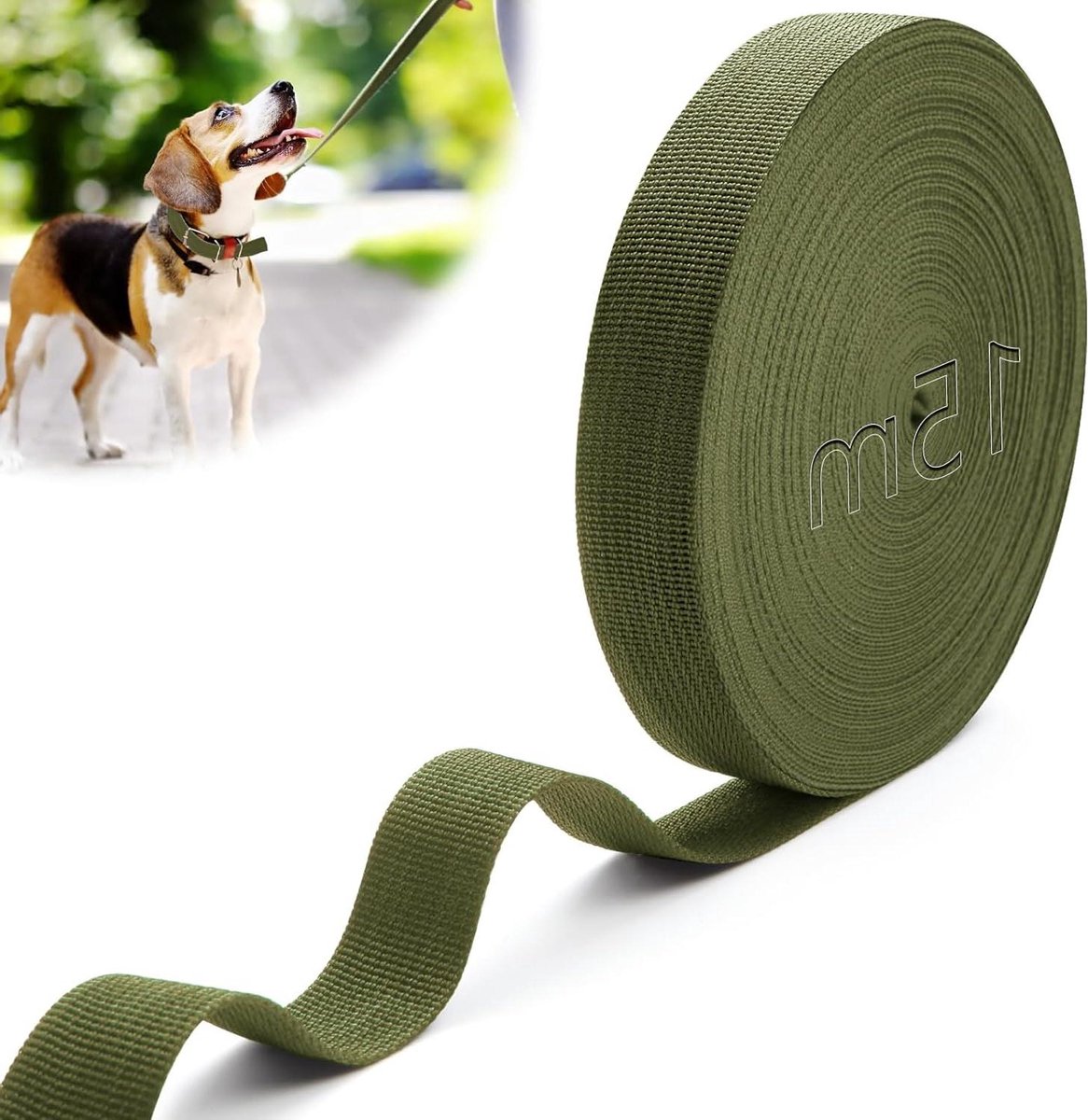 Nylon Band - Tasband Riem - Doe-het-zelf Projecten - Waterbestendig Materiaal - 15 Meter - Olijfgroen