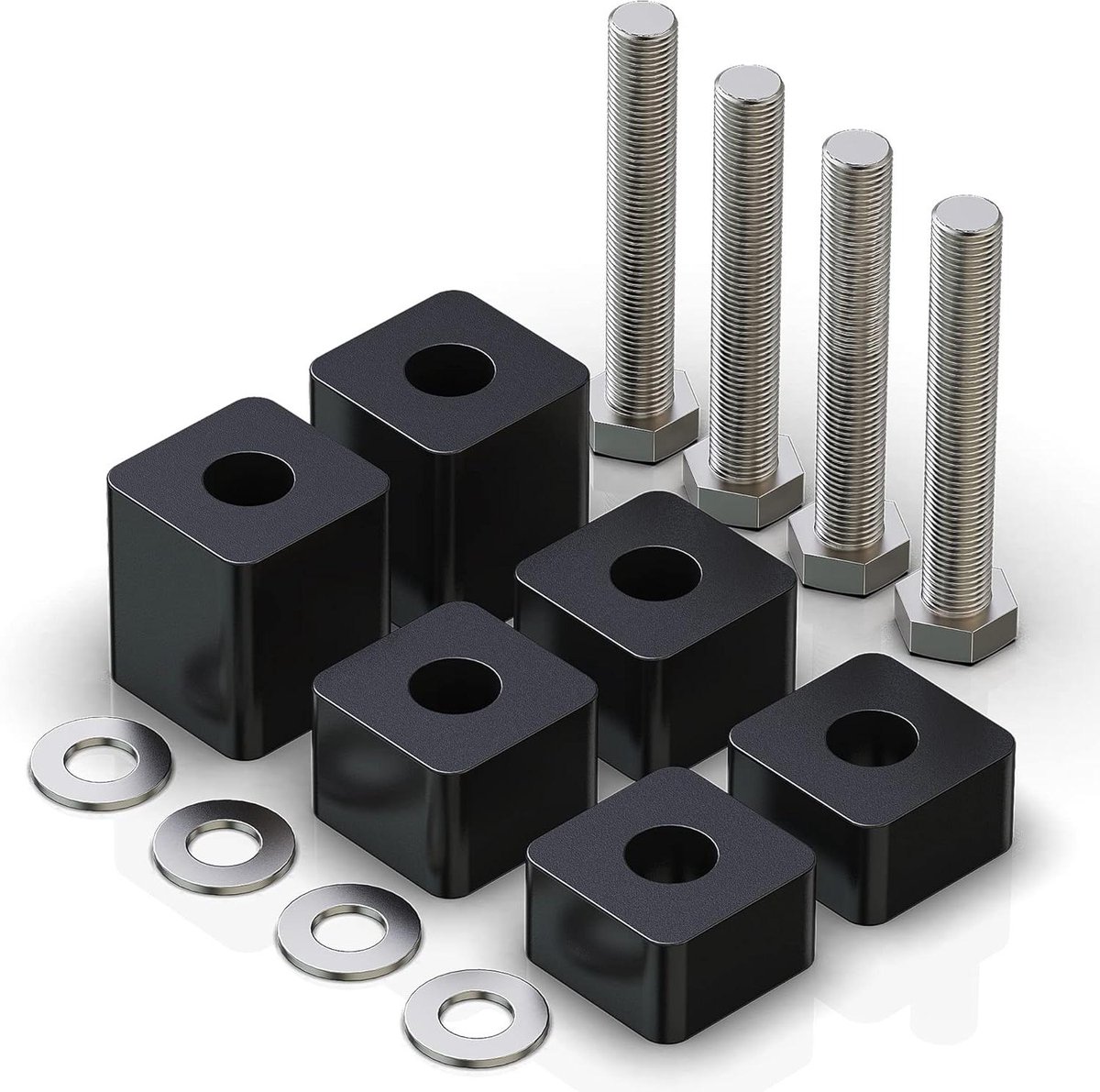 Stoelafstandhouders Auto - Leuningkit Stoelverhogers - Verbeteren Zicht - Verstelbare Hoogte - 3/4"-2.25" - Zwart