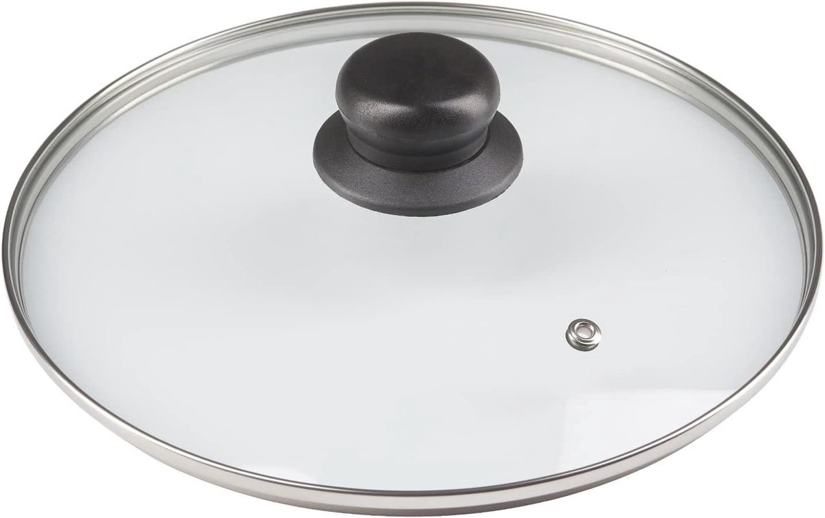 Glazen Pannendeksel - Universeel Deksel - Koken en Bakken - Met Stoomgat - 24 cm - Transparant