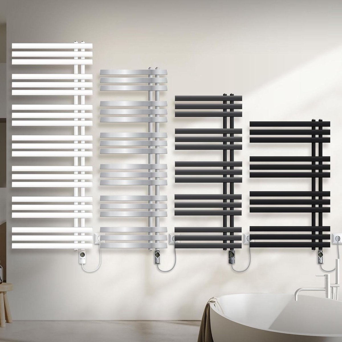 Badkamer radiator - Handdoekwarmer paneel - Handdoeken drogen - 2-in-1 verwarming - 600x1200 mm - Antraciet