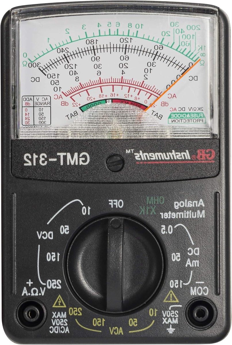 Analoge Multimeter - Testapparaat Tester - Elektrische Checks - 5 Functies 12 Bereiken - 300V AC/DC - Zwart