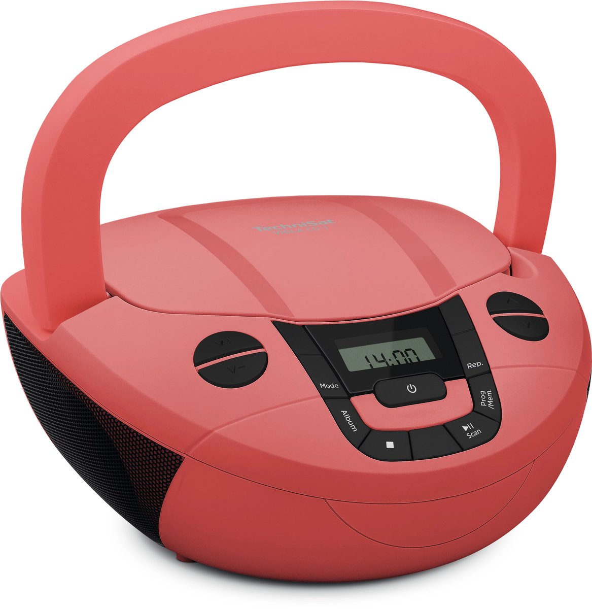 TechniSat VIOLA CD-1 - draagbare stereo cd-speler, Boombox met praktische draaggreep (radio voor kinderen, FM-radiotuner, Bluetooth-ontvangst, 2 x 1 W RMS-vermogen, net- en batterijvoeding) Rood thumbnail 6