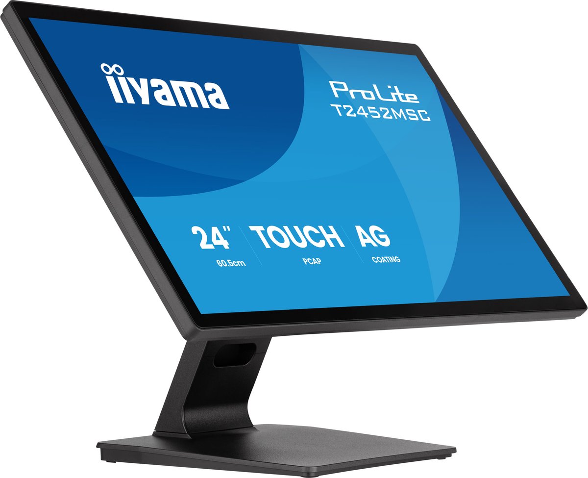iiyama ProLite T2452MSC-B2AG computer monitor 61 cm (24") 1920 x 1080 Pixels Full HD LED Touchscreen Zwart