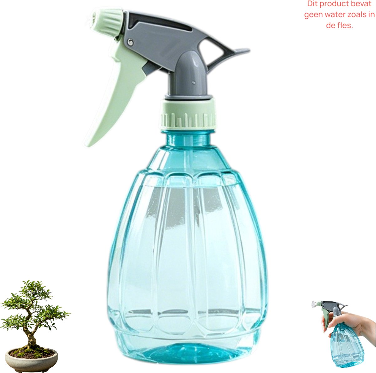 Lege spuitfles - Huishoudelijke spuitfles - Groen - Gieter/spuitfles - Multifunctionele spuitfles - 500 ml - Doorzichtige plastic spuitfles - Plantenspuitfles - Navulbare lege fles - Met verstelbare spuitmond