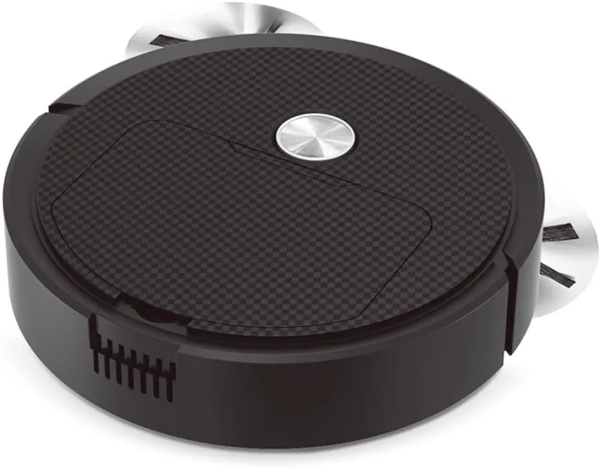 THEROB Smart robot stofzuiger met borstels en Veegdoek. 3 in 1.Zuigen, vegen en dweilen ZWART
