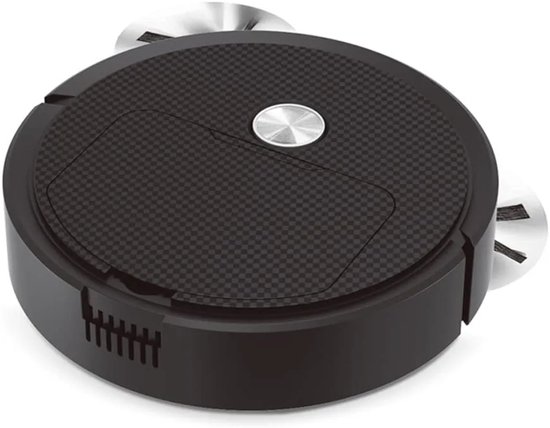 THEROB Smart robot stofzuiger met borstels en Veegdoek. 3 in 1.Zuigen, vegen en dweilen ZWART