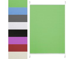 Geplooide jaloezieën - Rolgordijnen lichtfilterend - Privacy thuis - Zelfklevende montage - 85 x 140 cm - Groen