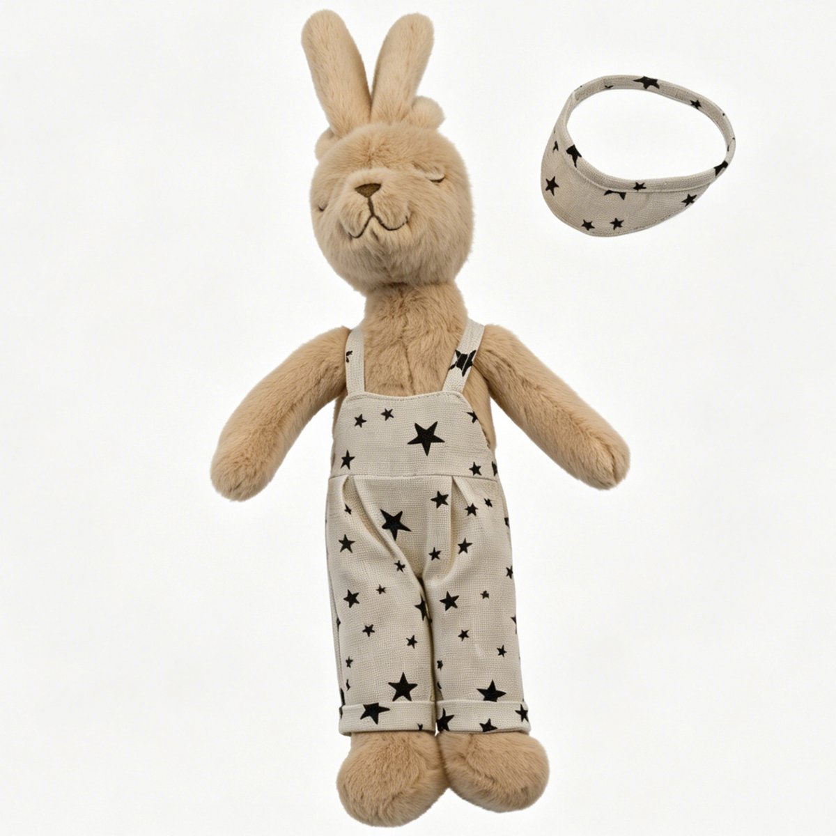 Bloemetje & Bear｜Lumi Knuffel Konijn 34 cm – met speels tuinbroek en hoedje – Superzacht Pluche – Knuffelbaar Knuffeldier – Cadeau voor Kinderen & Volwassenen – Zacht Speelgoed