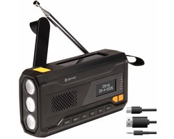 Denver Noodradio - Powerbank Zonneenergie - DAB & FM Radio - Noodpakket - Zaklamp - Opwindbaar - SOS Licht - Solar powerbank - SCD2033