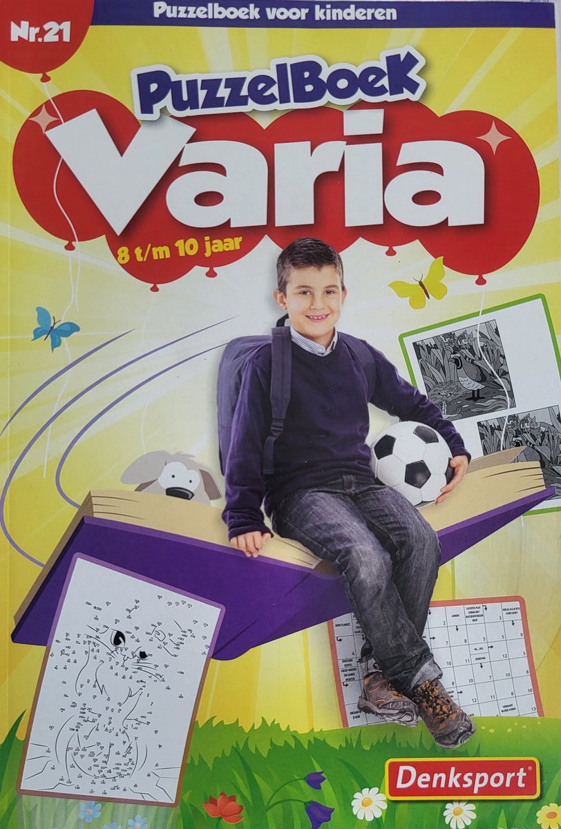 Puzzelboek Denksport Varia 8 t/m 10 jaar - Puzzelboek voor kinderen met diverse puzzels - leuk voor vakantie