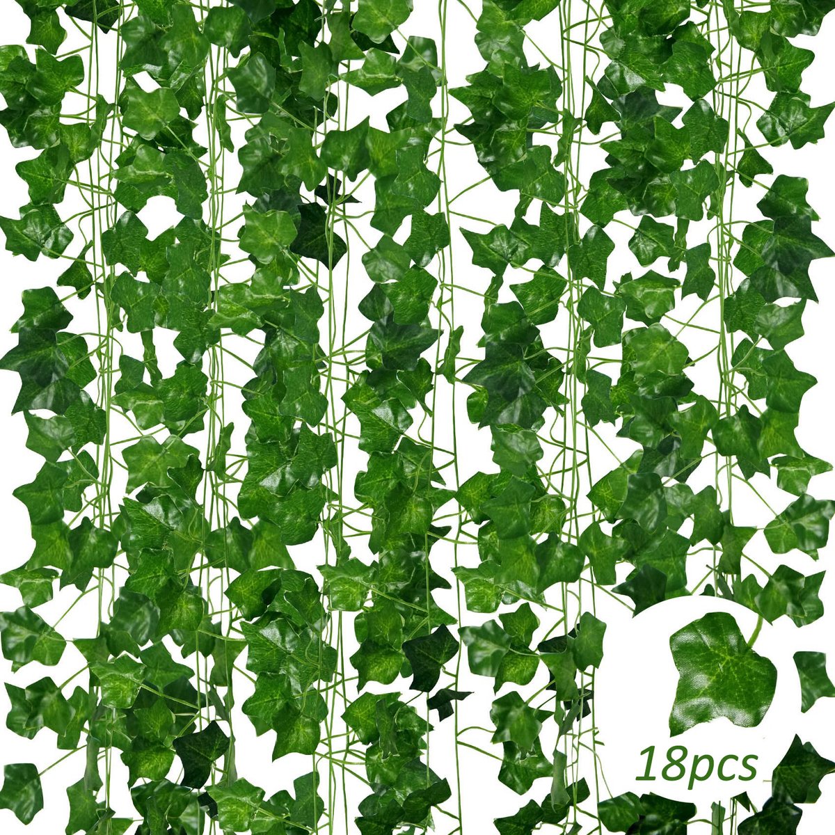 Kunstplanten Klimop 18 Stuks - Totale Lengte 37.8 Meter Slingerplanten voor Tuin, Balkon, Muurdecoratie - Artificial Ivy for Wall and Garden - Kunstplanten Tuin - Kunstmatige Klimop