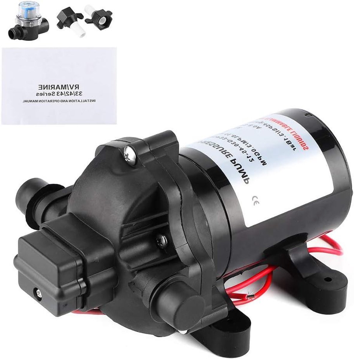 Membraanpomp - Waterpomp - Water Verplaatsen - Zelfaanzuigend - 3.0 GPM 45 PSI - Zwart