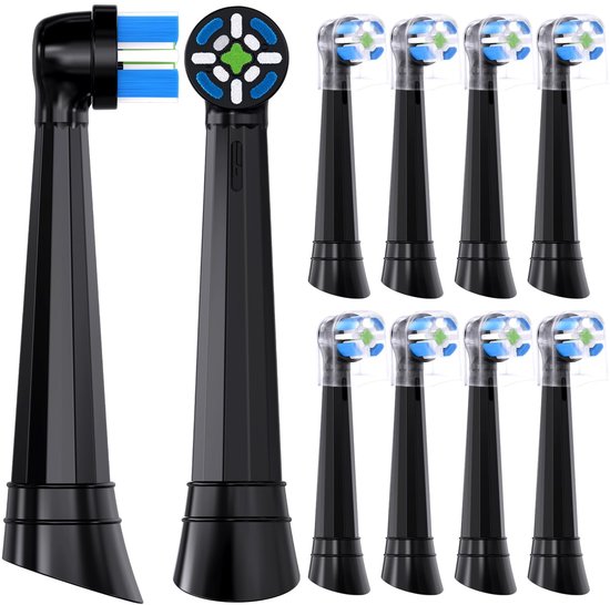 Geschikt voor Oral-B iO 3/4/5/6/7/8/9/10- Ultimate Clean-serie-elektrische tandenborstels- vervangende opzetborstels- 10 stuks (zwart)