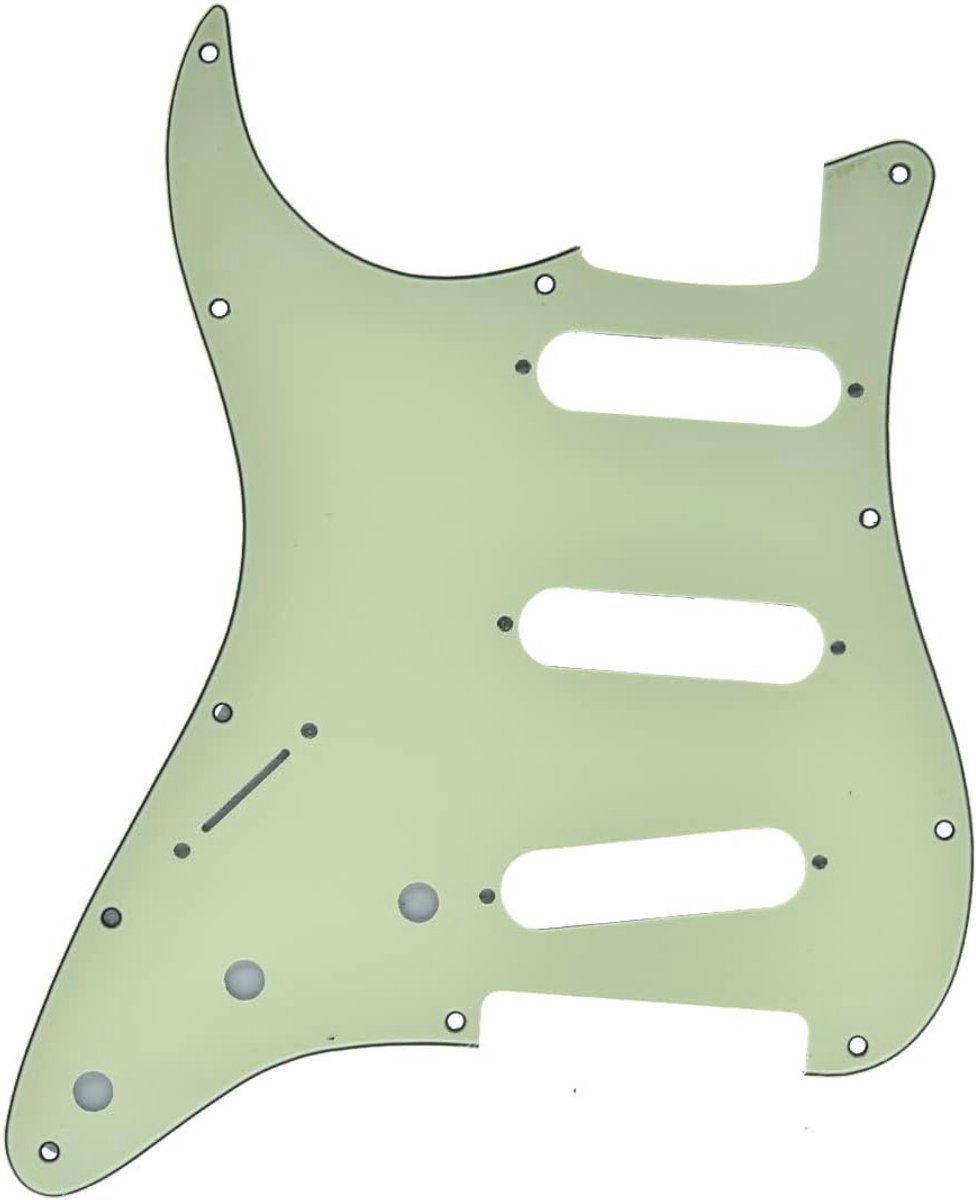 Vintage 62 Strat SSS Single Coil Pickups Gitaar Pickguard Scratch Plate met Schroeven voor American Fender Stratocaster - Mint Groen 3 Laags, Ideaal voor Gitaar Upgrade en Bescherming