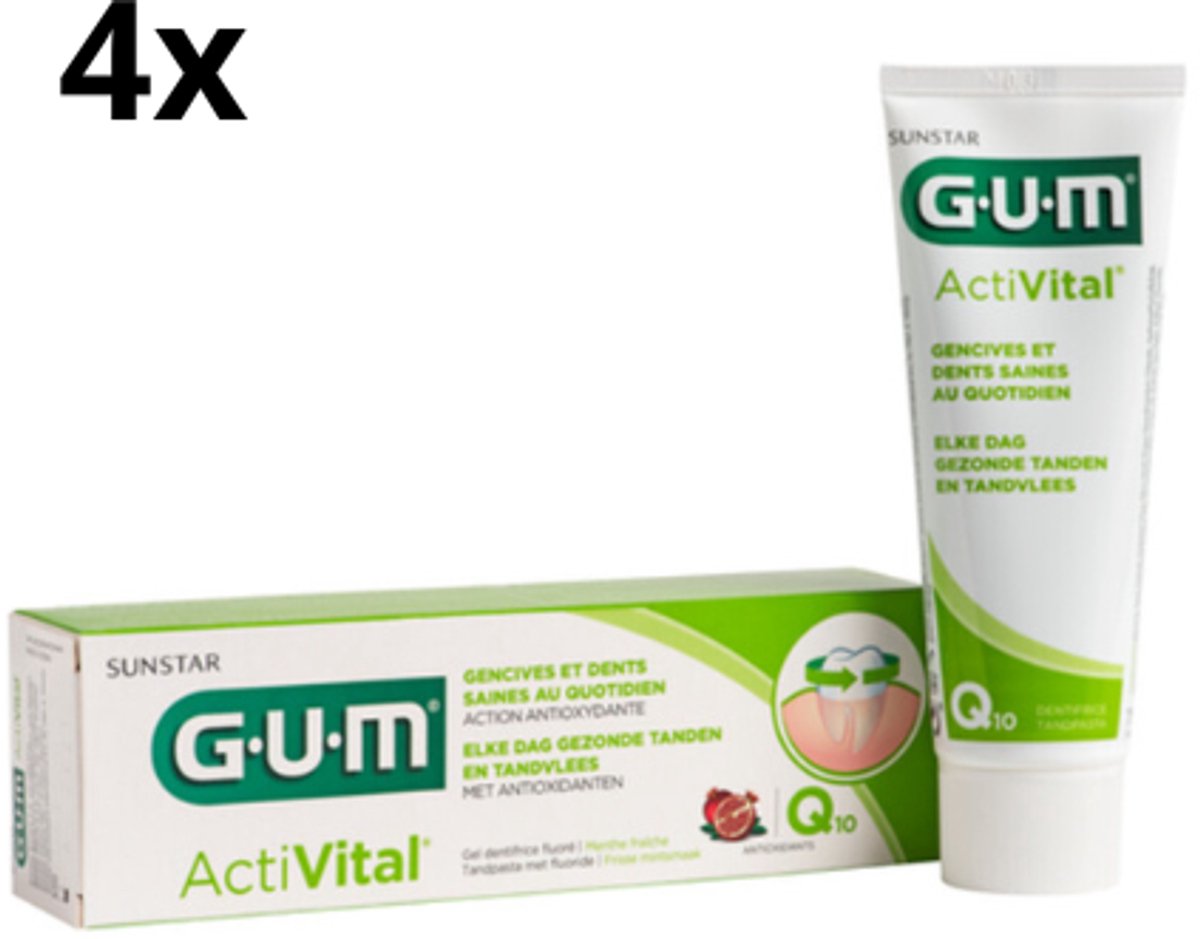 GUM Activital Tandpasta - 4 x 75 ml - Voordeelverpakking