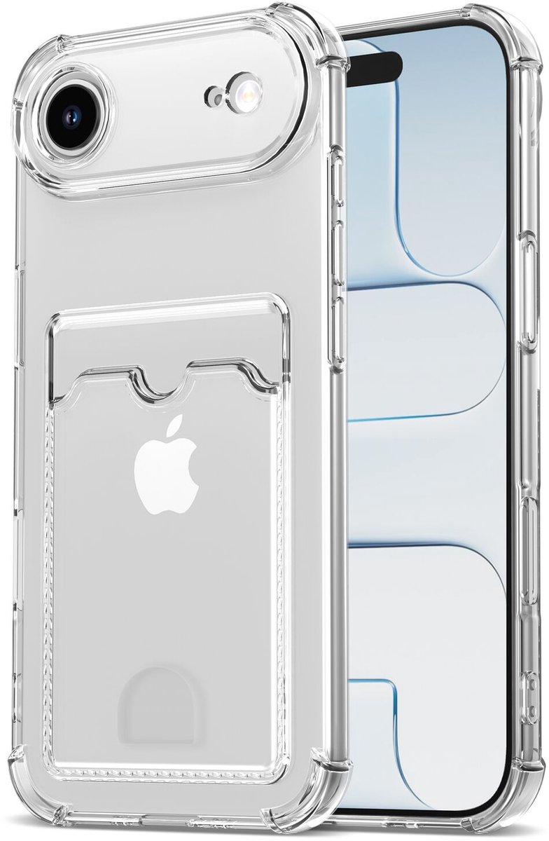 Transparant Hoesje met Pasjeshouder Geschikt voor iPhone Air | Back Cover Dun TPU | Schokbestendig | Ultra Dun | Kaarthouder Achterkant | Shockproof | Doorzichtig