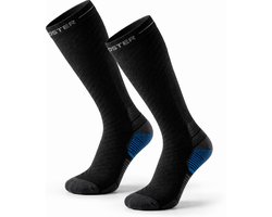 WODster Flow Socks Hardloopsokken - Compressiekousen - Compressie Sokken Hardlopen - Sportsokken Zwart - Maat S/M - 1 Paar