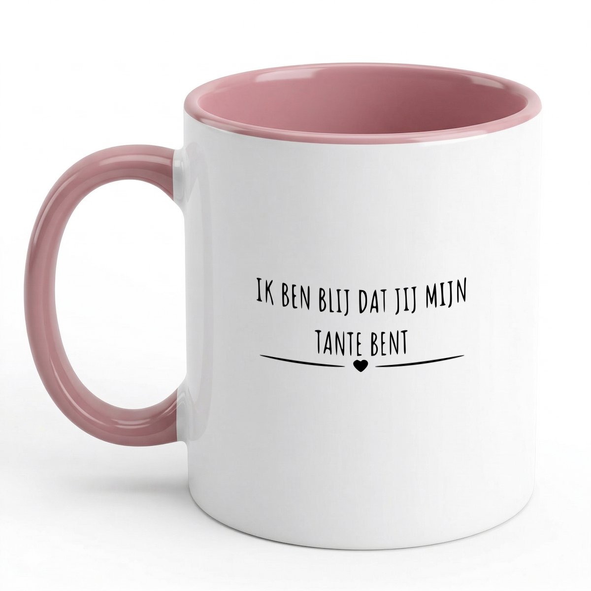 Hacebo® - Ik ben blij dat jij mijn nicht bent koffiebeker roze - Tante - cadeau tante - thee mok - koffie beker - Leuk cadeau voor je nicht om te geven - verjaardag tante - koffiemok - 350 ML inhoud