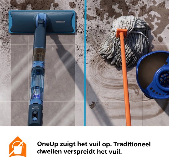 Philips OneUp Elektrische Dweil 5000 series XV5113/01 - Dweilsysteem - Vloerreiniger - Vuil water opzuigen - 2 standen - 70min dweilen - Geen emmer nodig