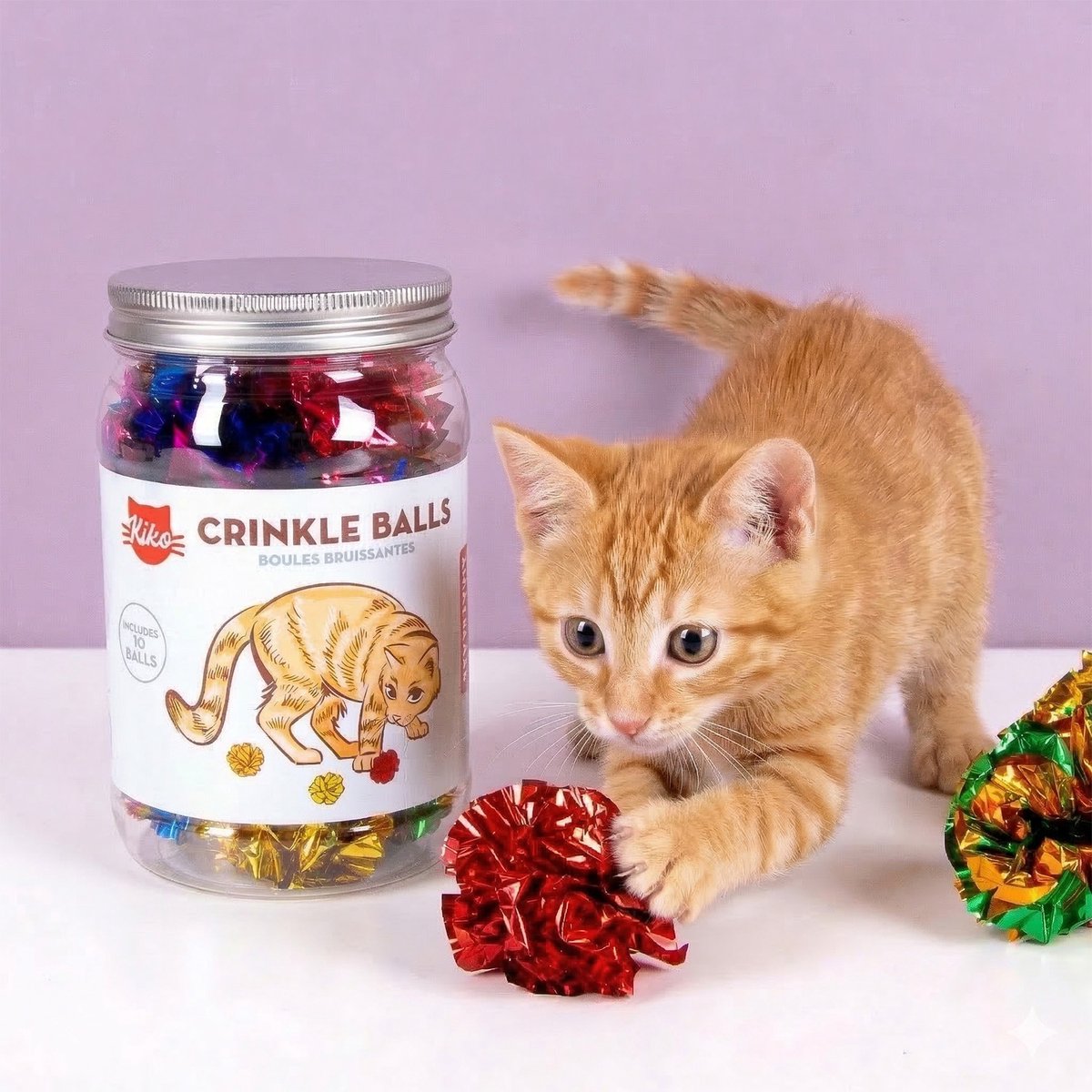 Kiko balletjes voor katten (set van 10) van Kikkerland