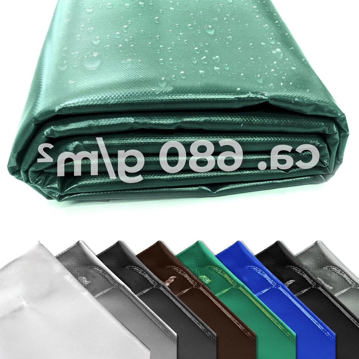 Vrachtwagenzeil PVC - Afdekzeil Robuust - Goederen Beschermen - Hoge UV-bestendigheid - 250 m x 200 m - Groen