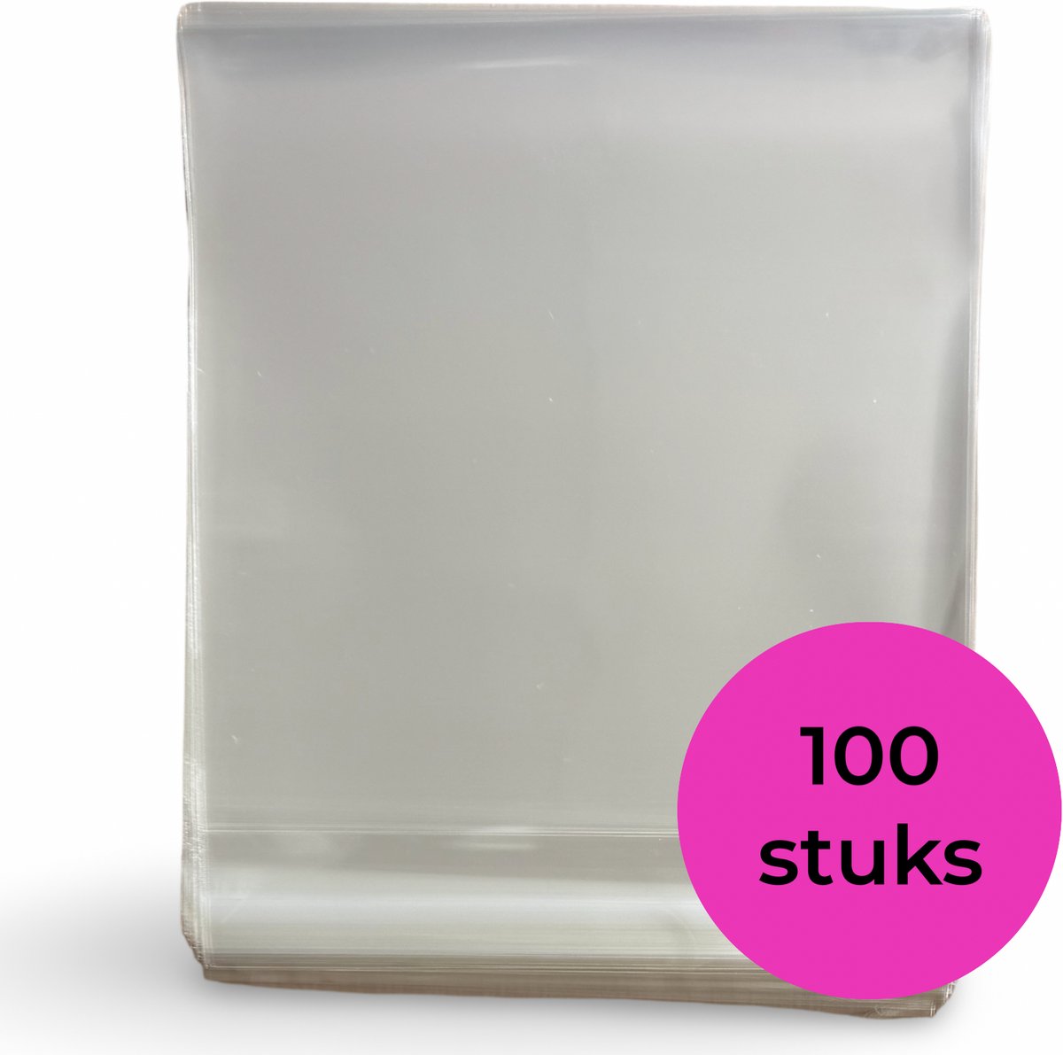 100x Cellofaan Zakjes 17x17 cm - Vierkante Foliezakjes Met Plakstrip - Zelfklevende Zakjes - Uitdeelzakjes - Transparant - 100 Stuks