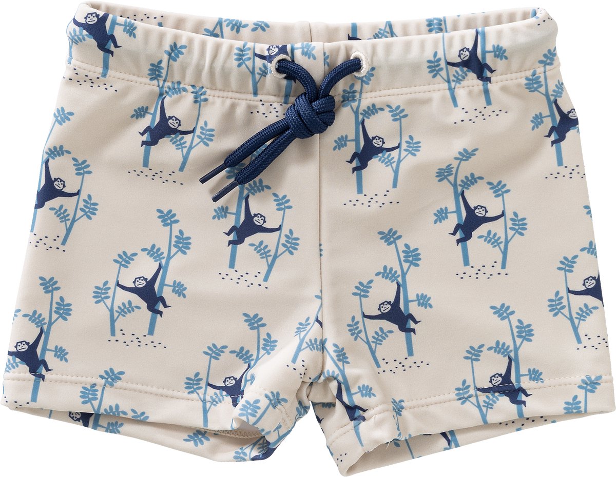 Fresk UV Zwembroek voor Jongens 122 - Sneldrogende Zwemkleding - UV-bescherming UPF 50 - Zwemshort Kinderen - Creme - Monkey
