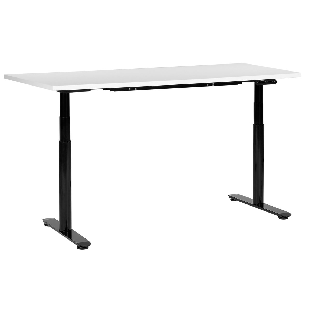 Beliani DESTINAS - Elektrisch Verstelbaar bureau - Wit/Zwart - 160 cm - MDF