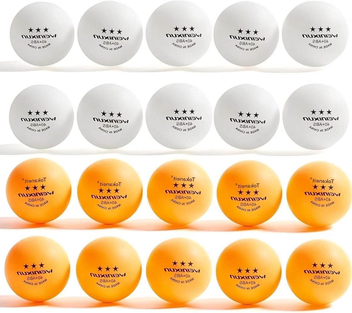 20 Tafeltennisballen van hoge kwaliteit, poly 40+, gemengde kleuren, robuust en duurzaam voor training en competitie, geschikt voor binnen en buiten gebruik