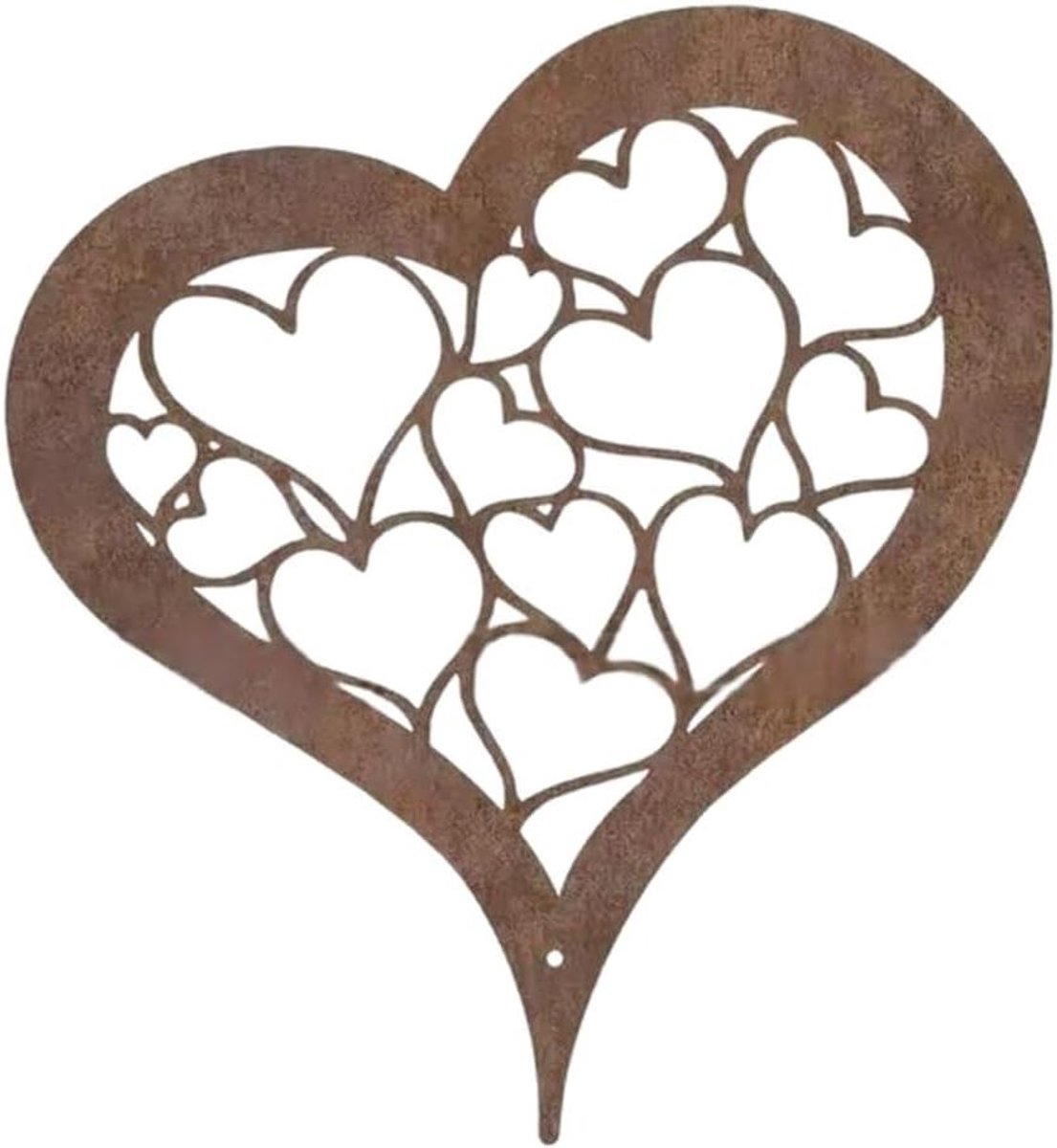 Tuinsteker Hart - Roestdecoratie Tuin - Tuin Aankleden - Romantisch Roestdesign - 30 cm Grondpen - Bruin