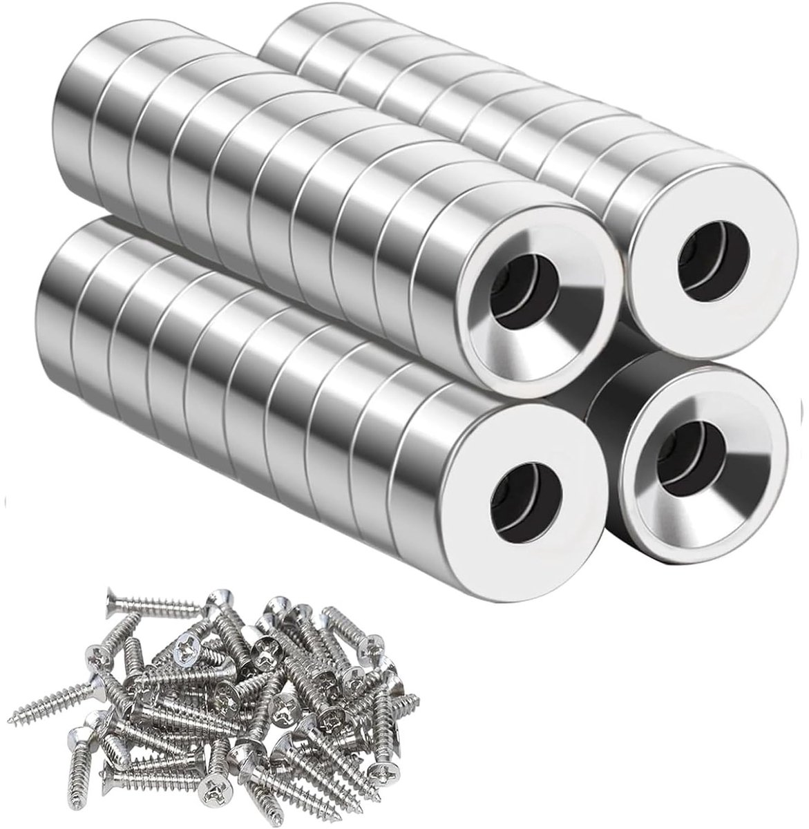 Extra sterke ronde magneten, 10x3 mm, set van 40 stuks voor knutselen en bevestigen