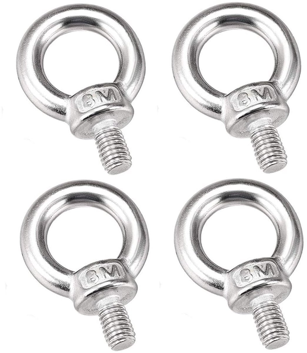4 Stuks M8 Lifting Eye Bolts van 304 RVS, Draagringen voor Hijstoepassingen en Engineering Equipment, Sterke en Duurzame Oogbouten voor Veilig Hefwerk