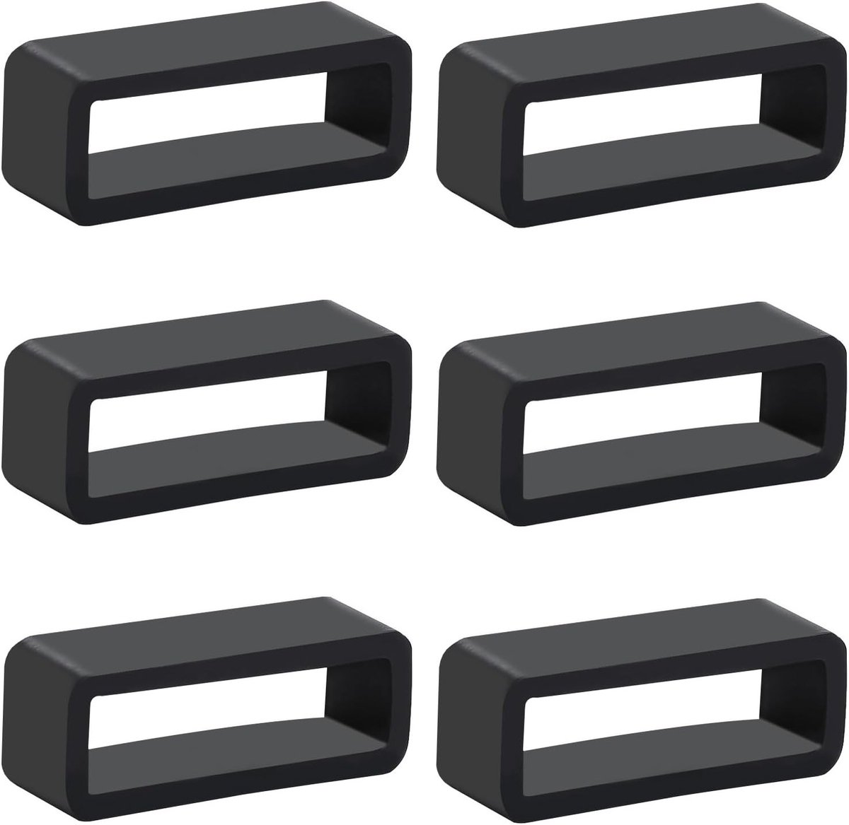 6 Stuks Bevestigingsringen voor Horlogebanden, Siliconen Horlogebandhouders voor 16/20/22/24mm, Zwarte Rubber Retainers en Accessoires voor Sporthorloges