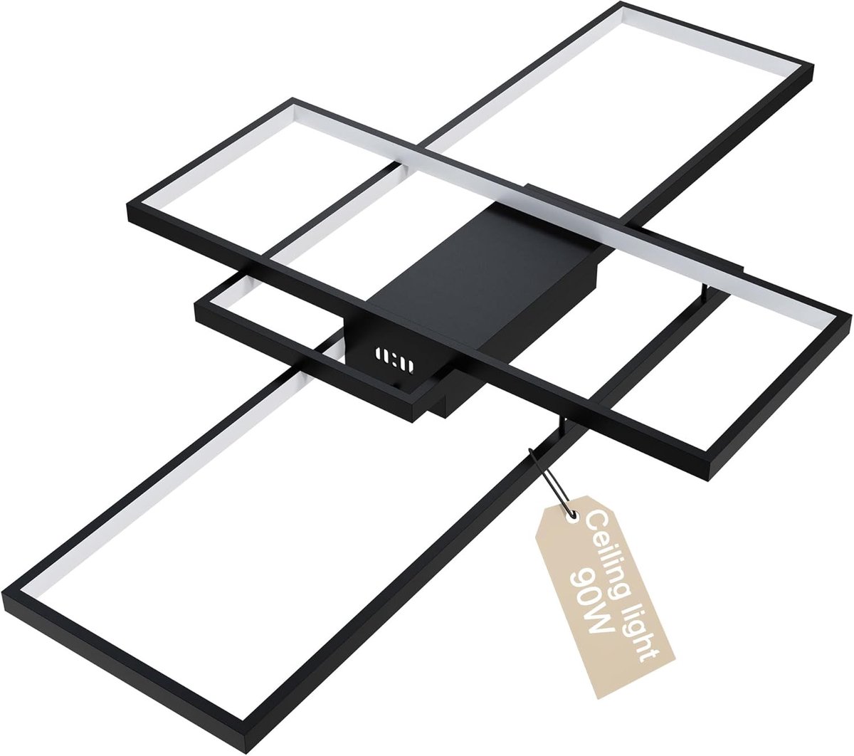 LED Plafondlamp 90 W - Moderne Eettafellamp - Met Acryl Lampenkap & Afstandsbediening - Dimbaar - Gestapelde Rechthoekige Plafondverlichting - Voor Woonkamer, Slaapkamer En Keuken - NAIZY