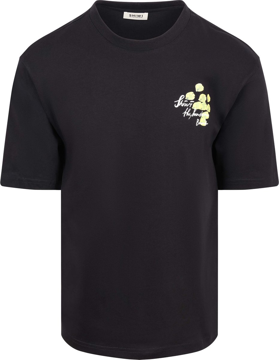 Shiwi T-Shirt Finn Key Paradise Zwart - Maat M - Heren - Casual T-shirts