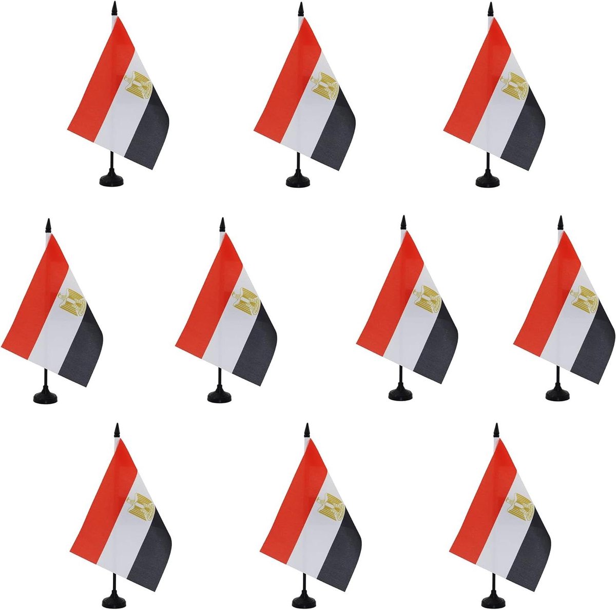Tafelvlag Egypte - Kleine Bureauvlaggen - Bureau Decoratie - Set van 10 stuks - 21 x 14 cm - Multicolor