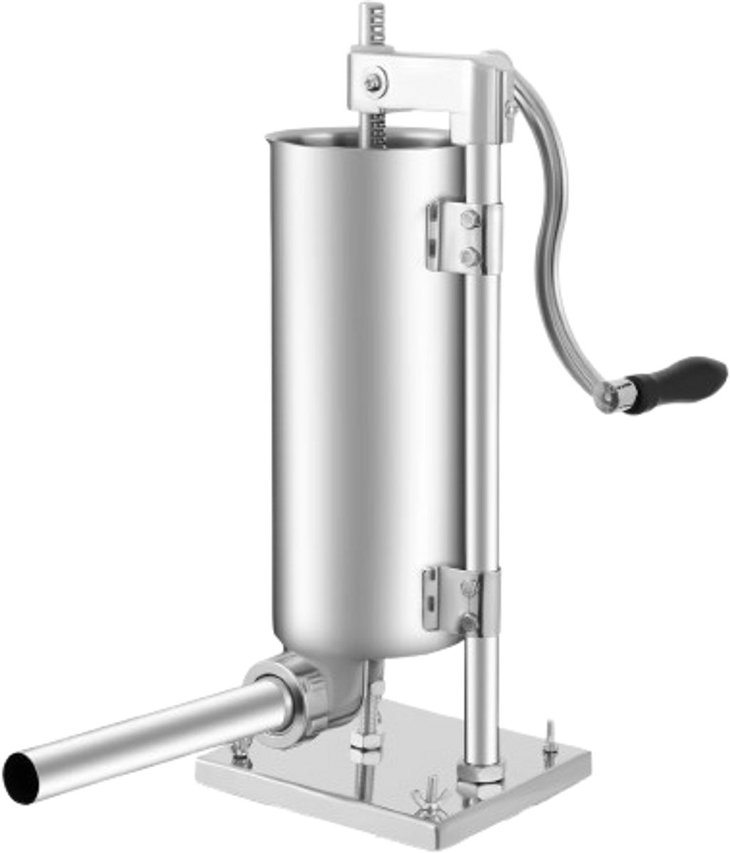 Cellista Worstmaker 3L RVS - Handmatige Worstvuller Machine - Verticale Sausage Stuffer 6Lbs - Duurzame Keuken Worstmachine Set