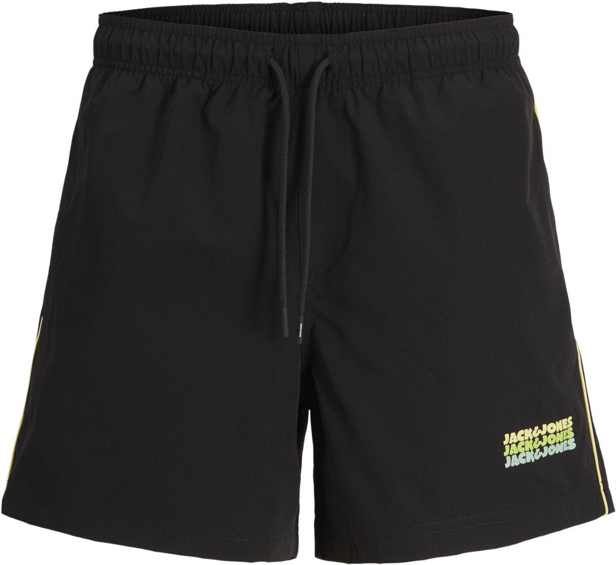 JACK & JONES - JPSTMAUI SUNRISE TRIPLE LOGO SWIM SHORTS - HEREN SHORTS - ZWART
