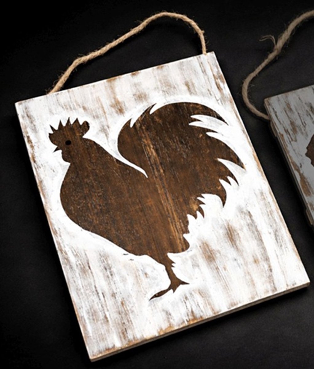Bord haan 31x23cm naturel / wit