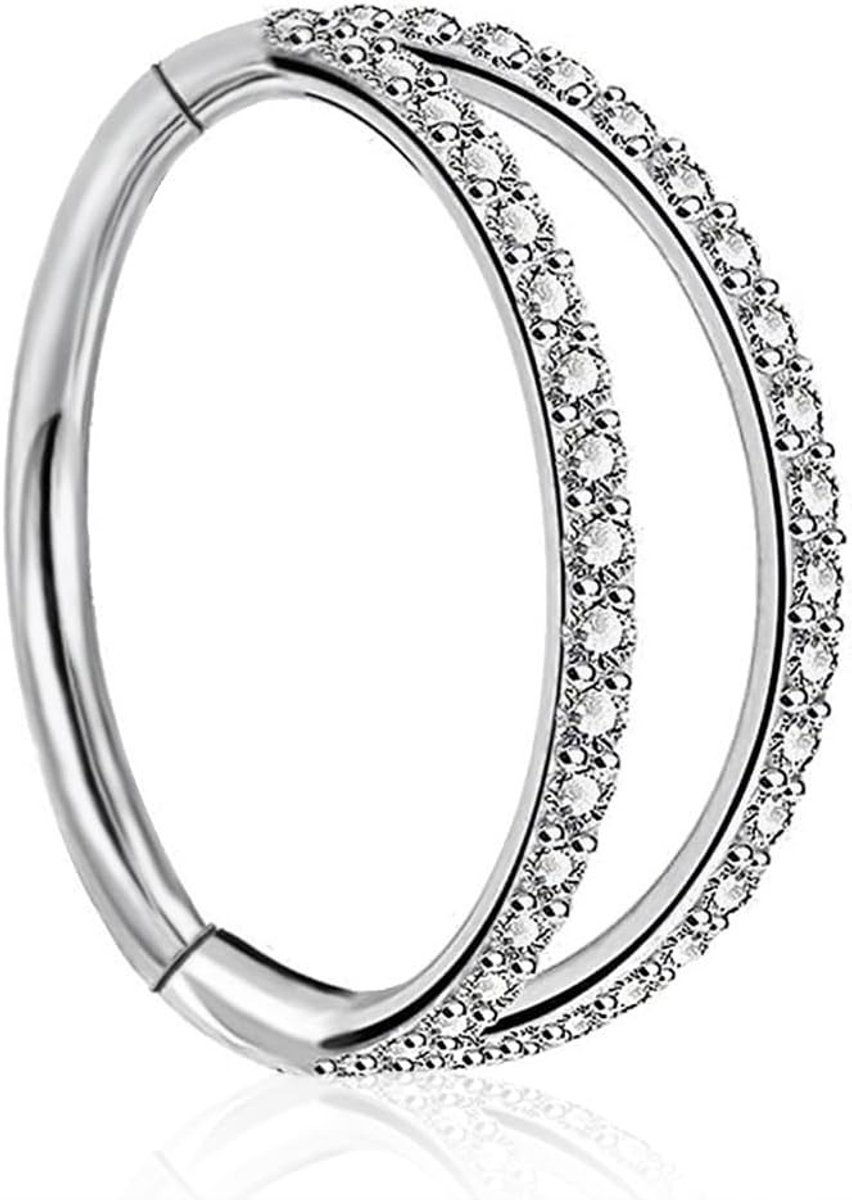 Dubbele Neusring in Baksteenstijl, 8x8x1.2mm, Trendy Sieraden voor Elke Gelegenheid