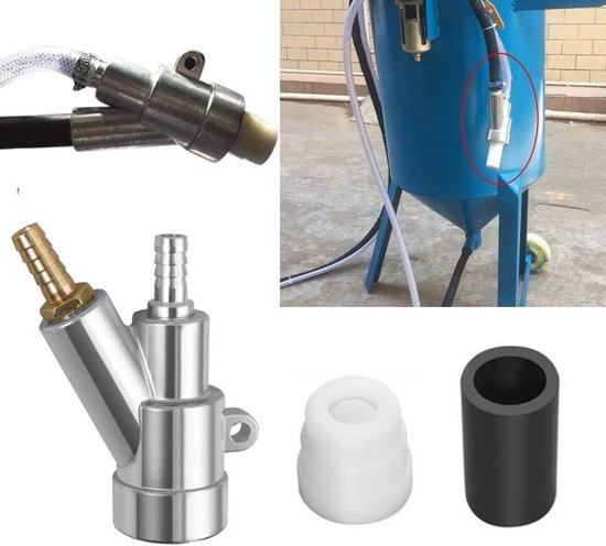 Professionele lucht zandstraalpistool set met 8mm carbide nozzle voor abrasieve zandstraalwerkzaamheden en onderdelen van zandstraalcabines — afbeelding 4