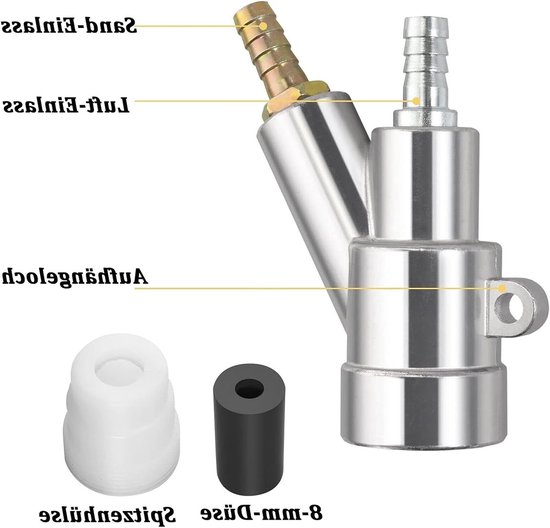 Professionele lucht zandstraalpistool set met 8mm carbide nozzle voor abrasieve zandstraalwerkzaamheden en onderdelen van zandstraalcabines — afbeelding 2