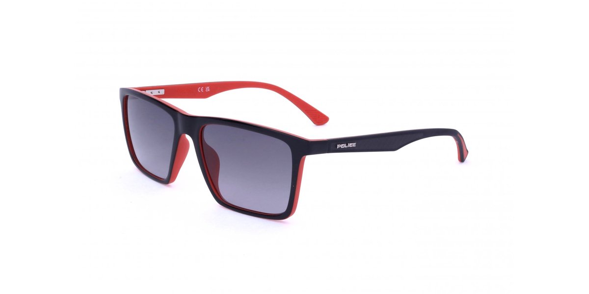 Police SPLN26 Shiny black with semi matt red parts 54/17/145 MAN Zonnebrillen