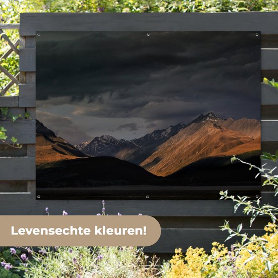 Dark sky over Aoraki National Park / Mount Cook on South Island Garden Poster 160x120 cm - Garden Canvas / Outdoor Peintures for Outdoor (décoration de jardin) XXL / Groot format!