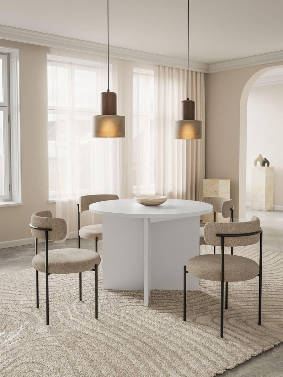 LunaFlex Uitschuifbare Ovale Eettafel 110–190 x 110 x 75 cm – Moderne Ronde Witte Eettafel met 2 Verlengbladen, Gelamineerd Hout & Stabiel Onderstel