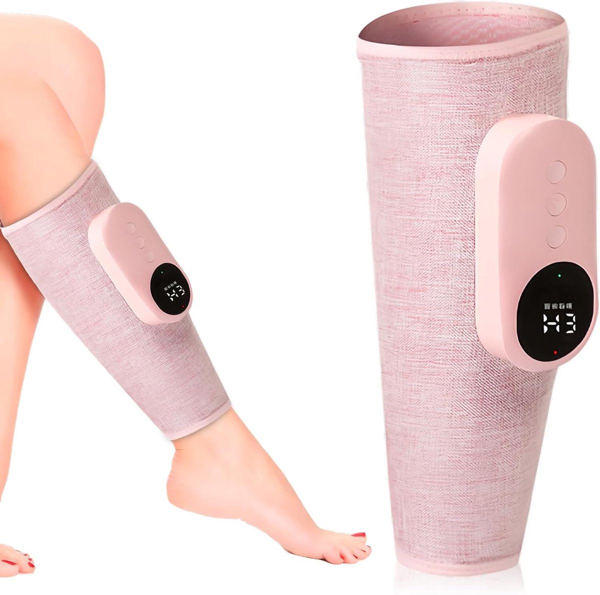 Beenmassageapparaat - Kuitmassageapparaat Luchtbeen - Spierherstel Bevorderen - Draadloos Verstelbaar - 500 g - Roze