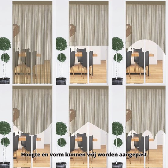 HEZIVO® Vliegengordijn Plastic - Deurgordijn Transparant - Horgordijn Deur - Anti Muggen - 90 x 200 cm - Ecru — afbeelding 3