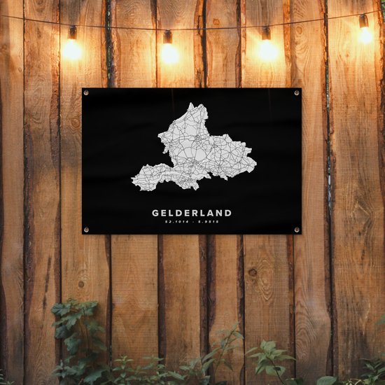 Posters de jardin hors Gueldre - Nederland - Carte - 90x60 cm - Toile de jardin - Affiche extérieure