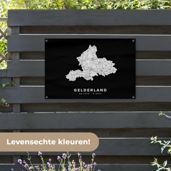 Posters de jardin hors Gueldre - Nederland - Carte - 90x60 cm - Toile de jardin - Affiche extérieure