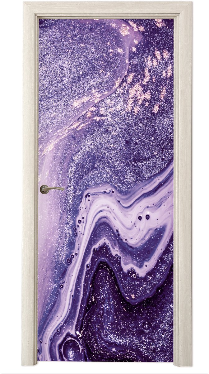 Deurposter 90x235 cm - Deursticker Natuursteen - Glitter - Luxe - Meubelfolie zelfklevend 